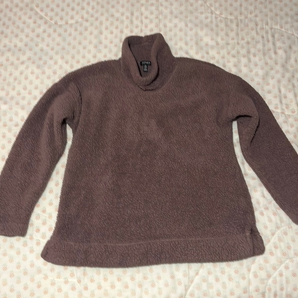 Jones New York Cowl Neck Sherpa fleece pullover